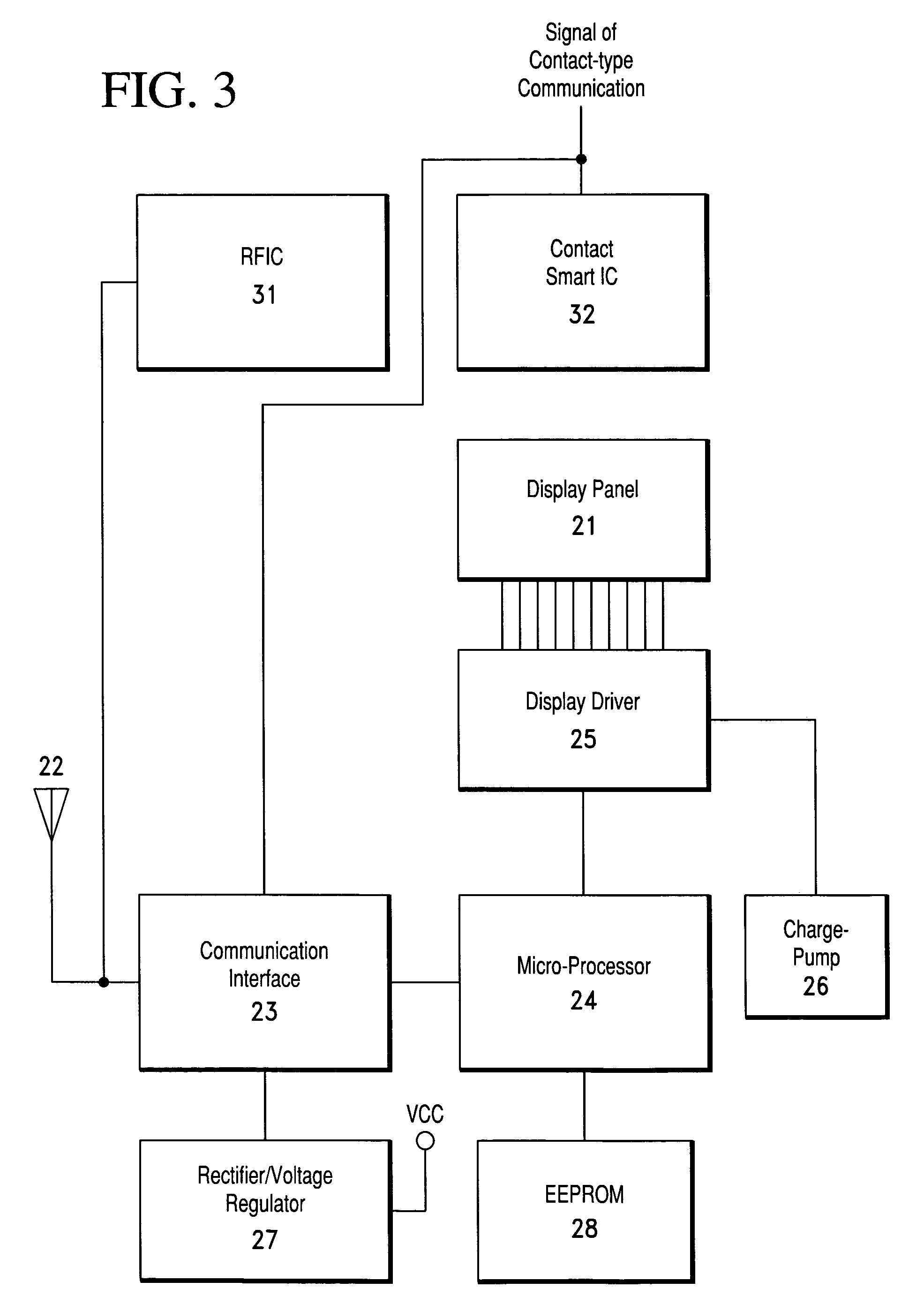 IC card with display panel but without batteries