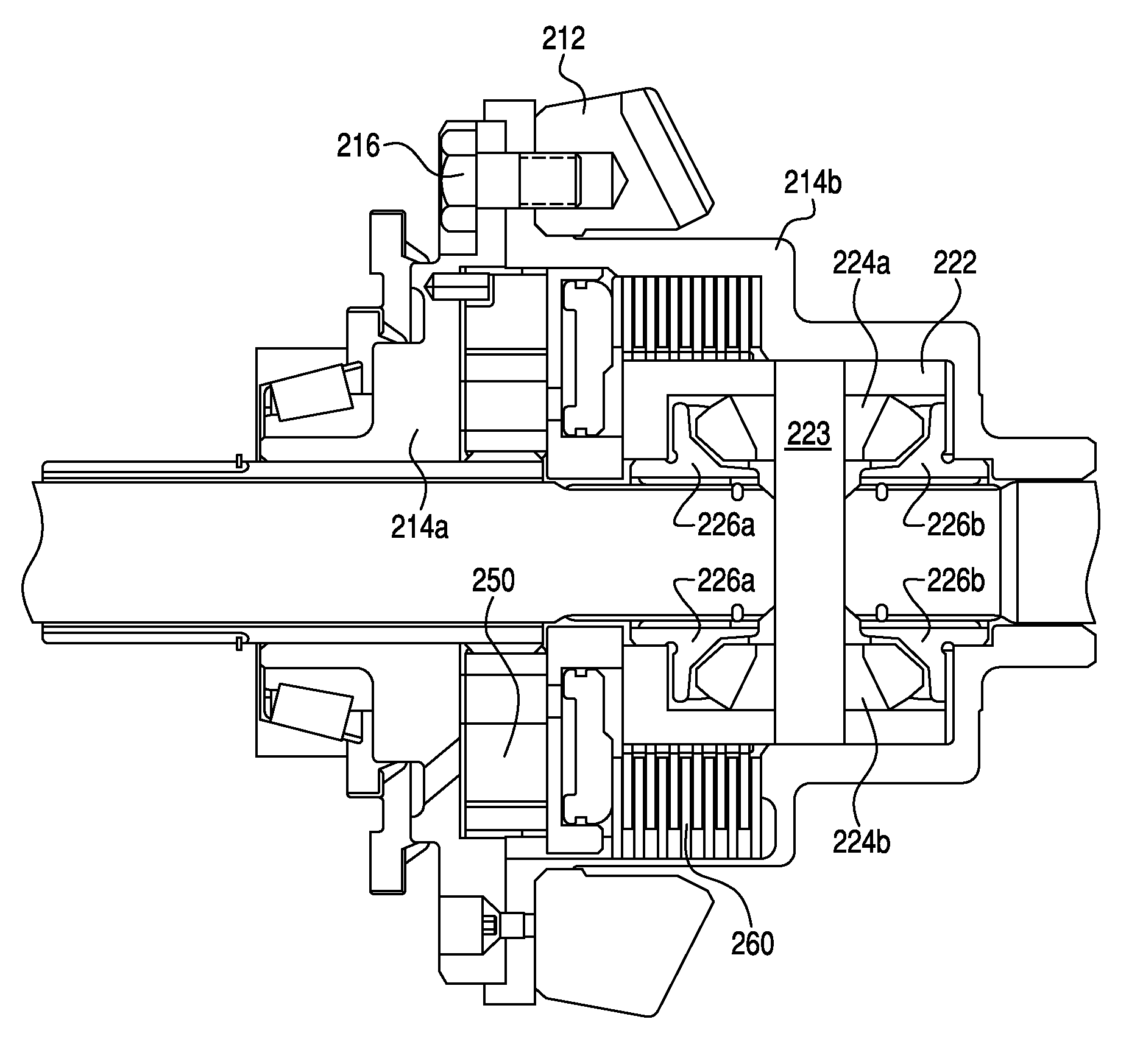 Externally actuated torque coupling for drivetrain