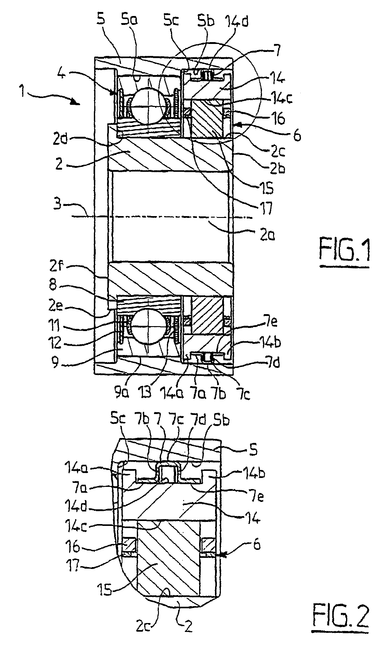 Freewheel bearing device with torque limiter