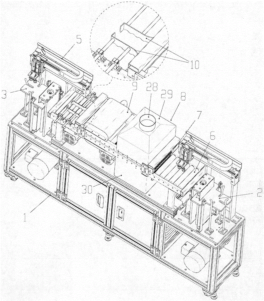 Full-automatic cleaning treatment assembly line for high-clean battery cover plate