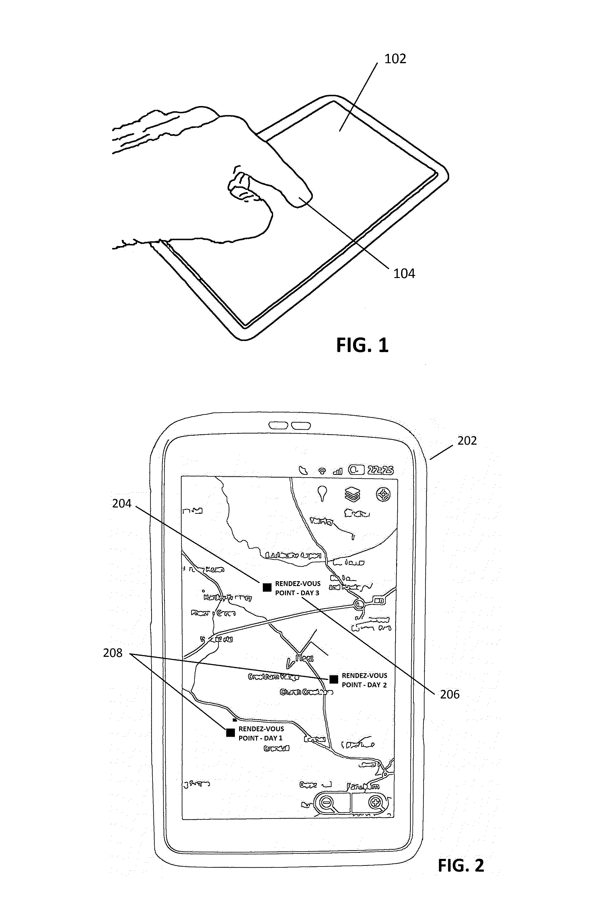 Definition and use of node-based points, lines and routes on touch screen devices