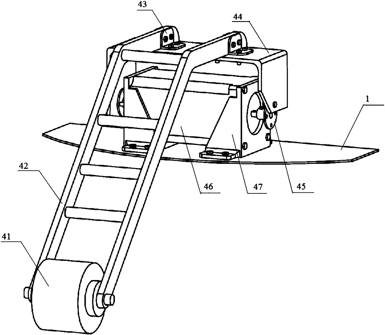 Robot climbing chassis device