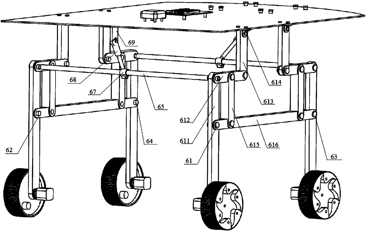 Robot climbing chassis device