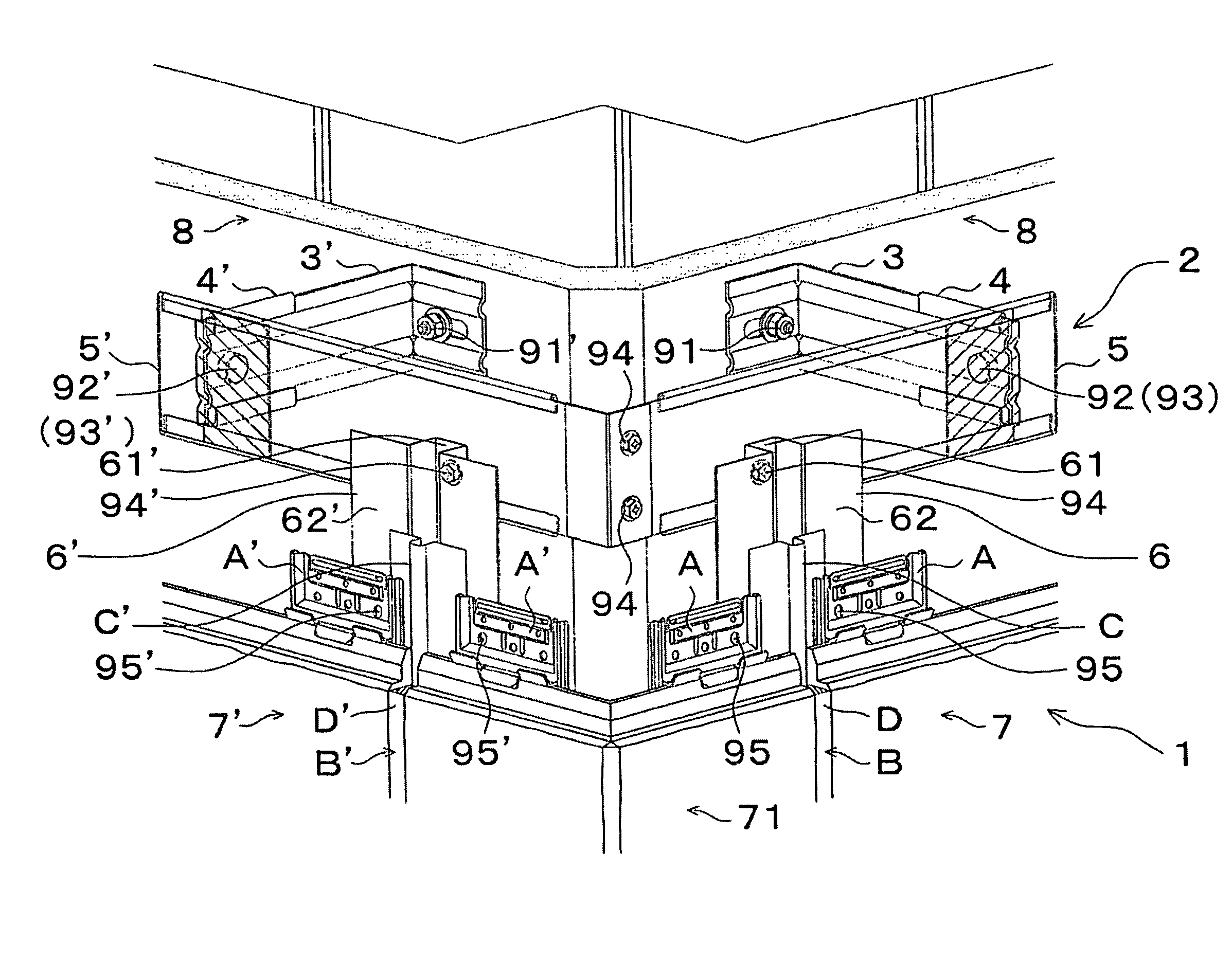 Bracket structure for external wall and external wall construction structure