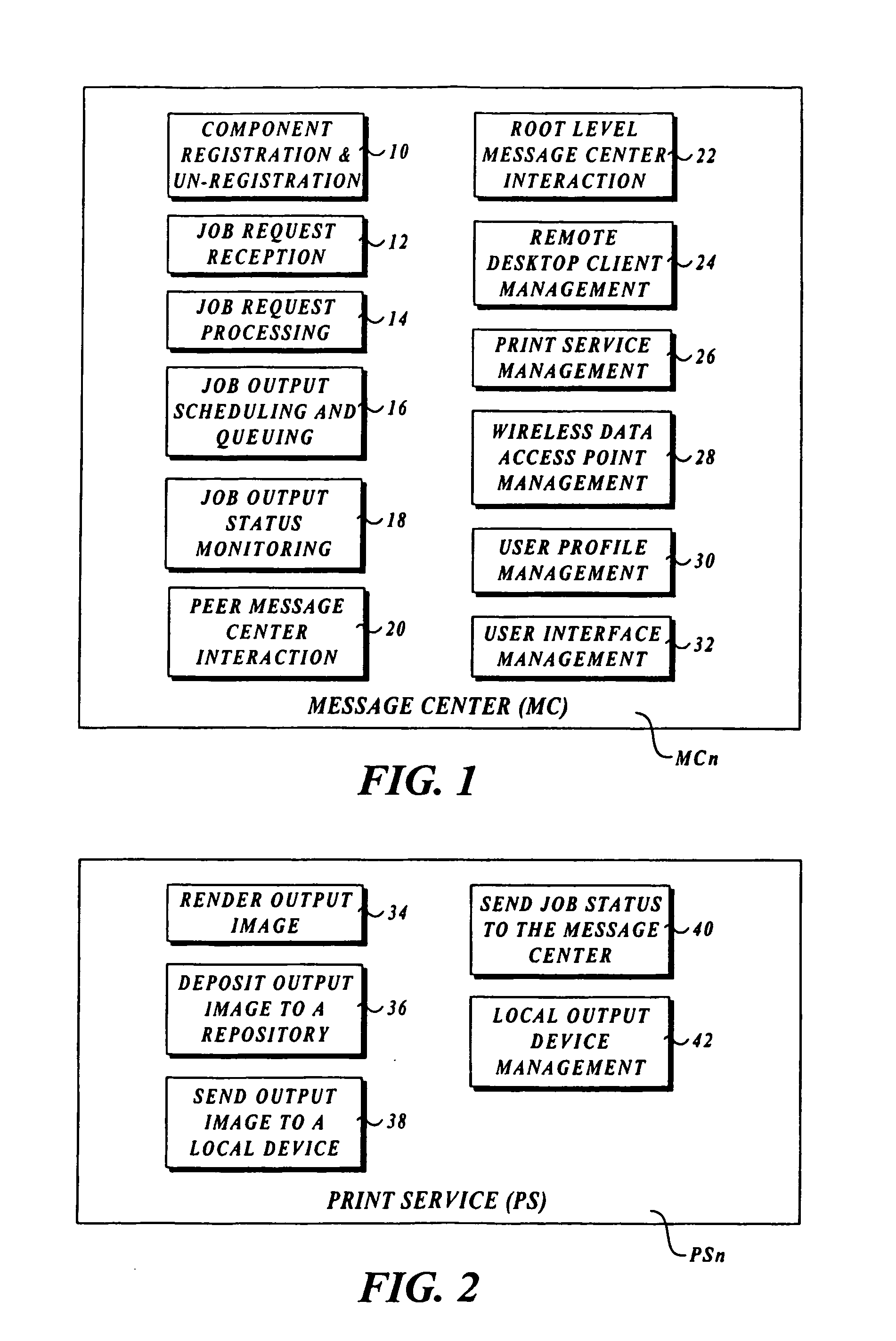 Output management system and method for enabling printing via wireless devices