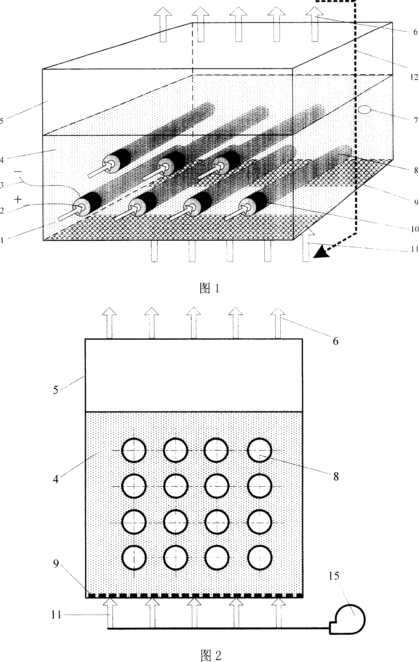 Buried tube type bubbling bed direct carbon fuel cell