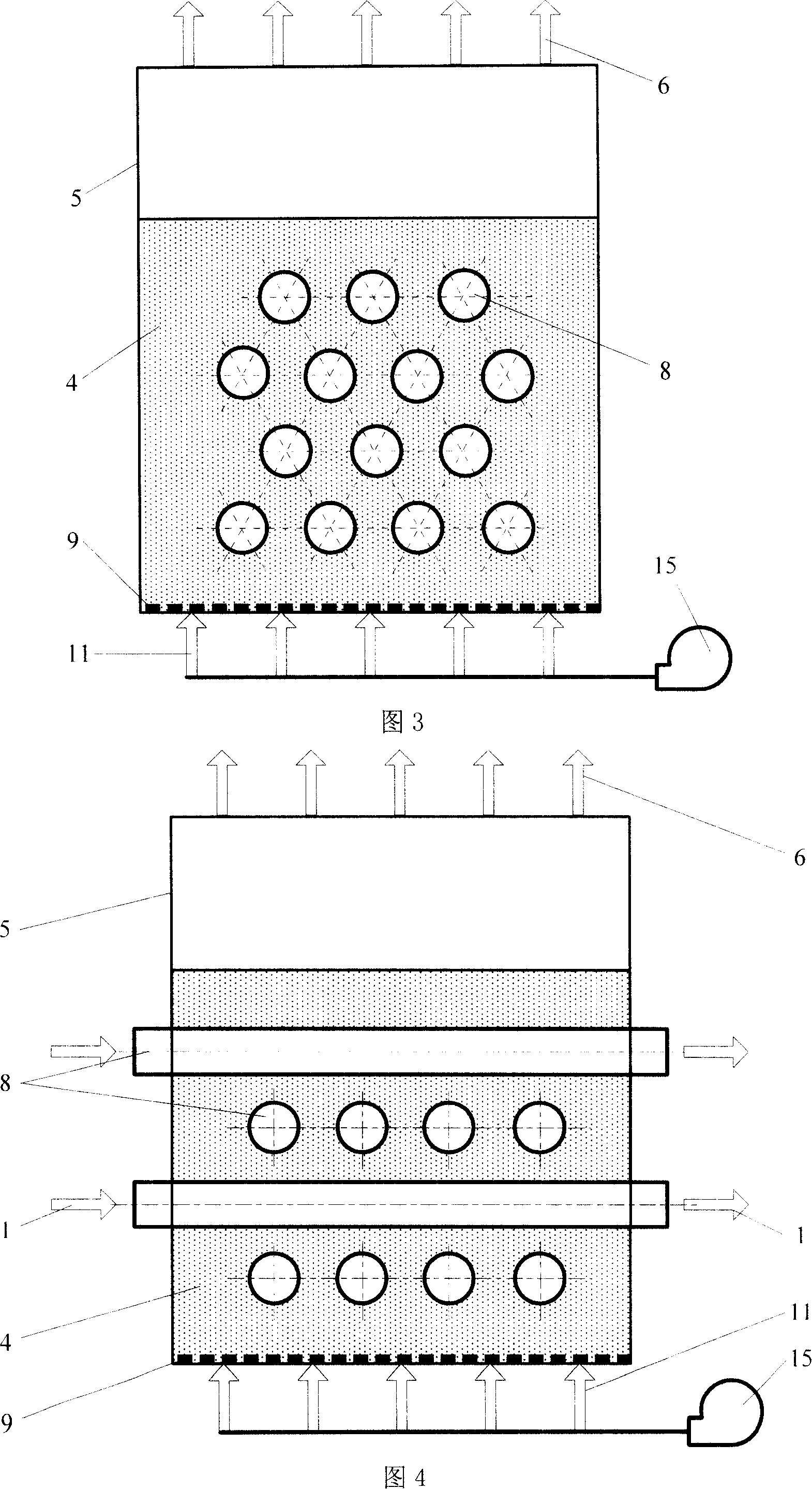 Buried tube type bubbling bed direct carbon fuel cell