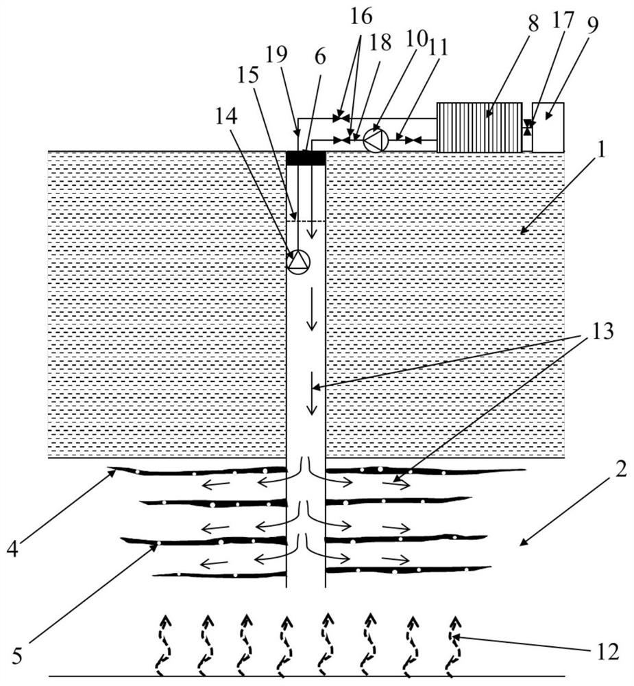 Heat exchange working medium recyclable type same-well thermal recovery method