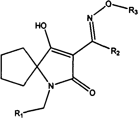 Oxime ether derivatives of spirocyclic tetronic acid, the preparation thereof, and insecticidal, acaricidal, bactericidal and herbicidal usages thereof