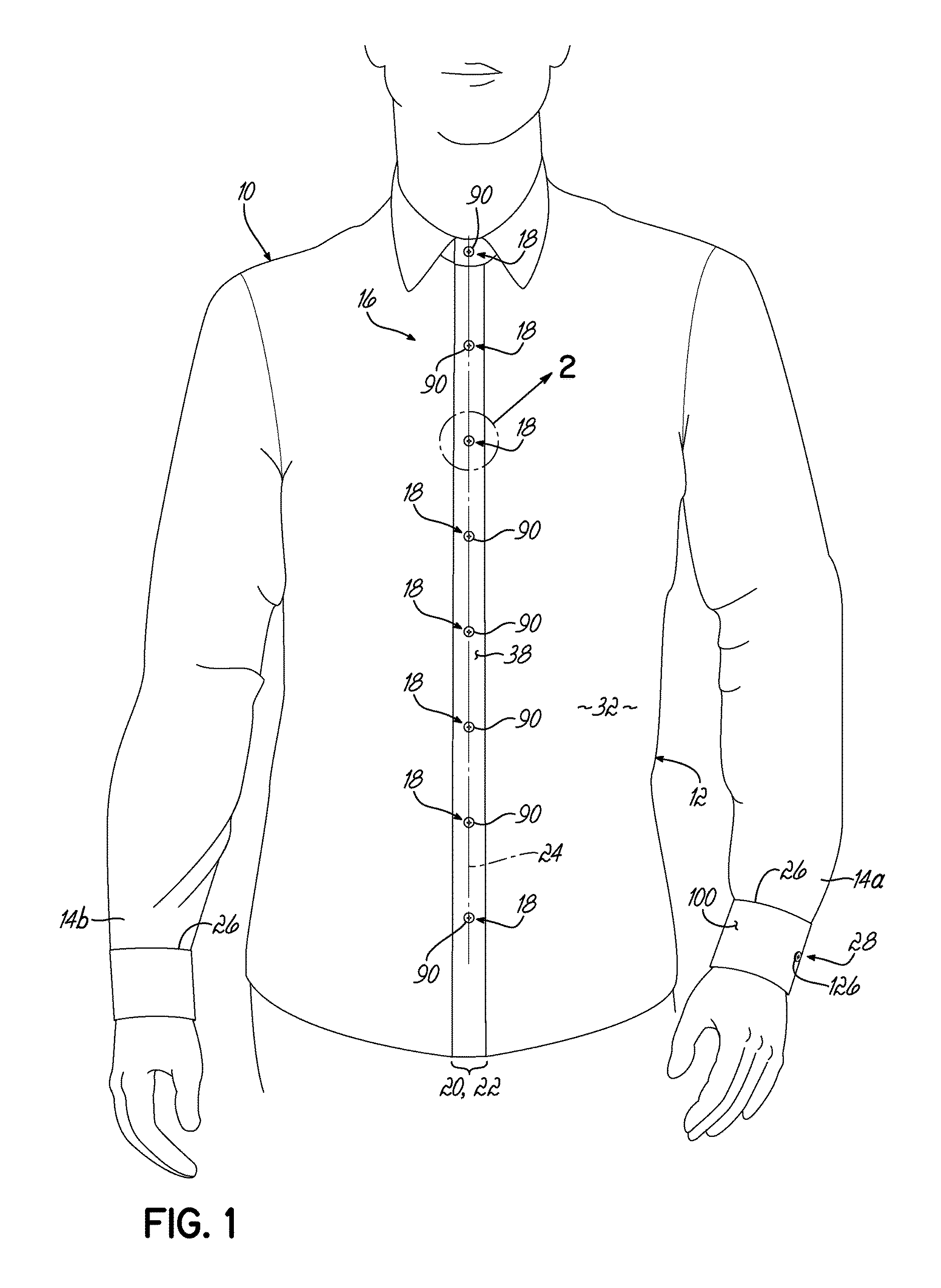 Article of clothing having magnetic fastening assemblies