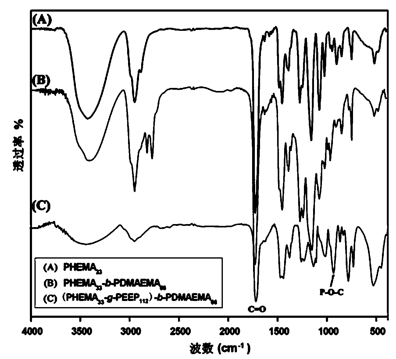 Cationic brush block copolymer and preparation method as well as application thereof