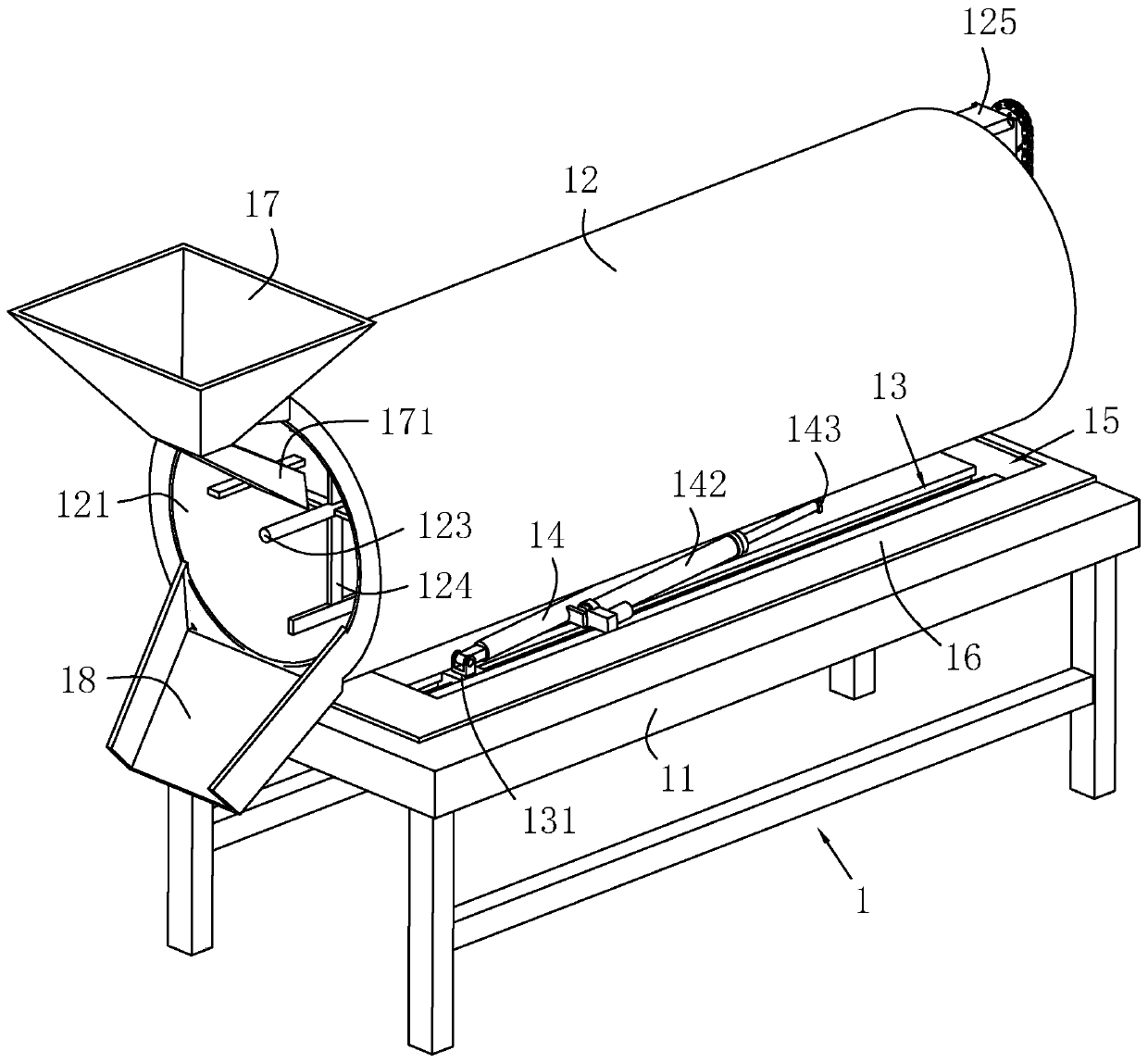 Raw material stir-frying equipment for sesame oil production