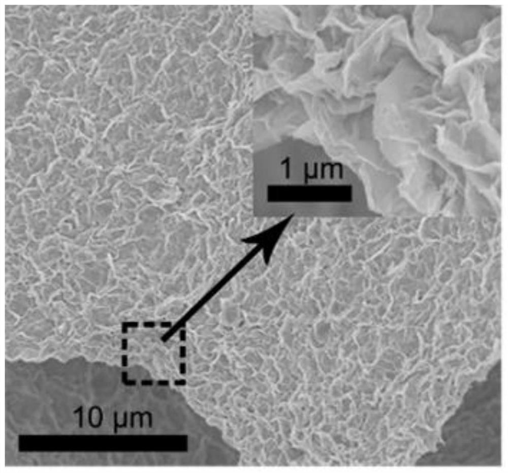 Molybdenum disulfide nanosheet with folds as well as preparation method and application of molybdenum disulfide nanosheet