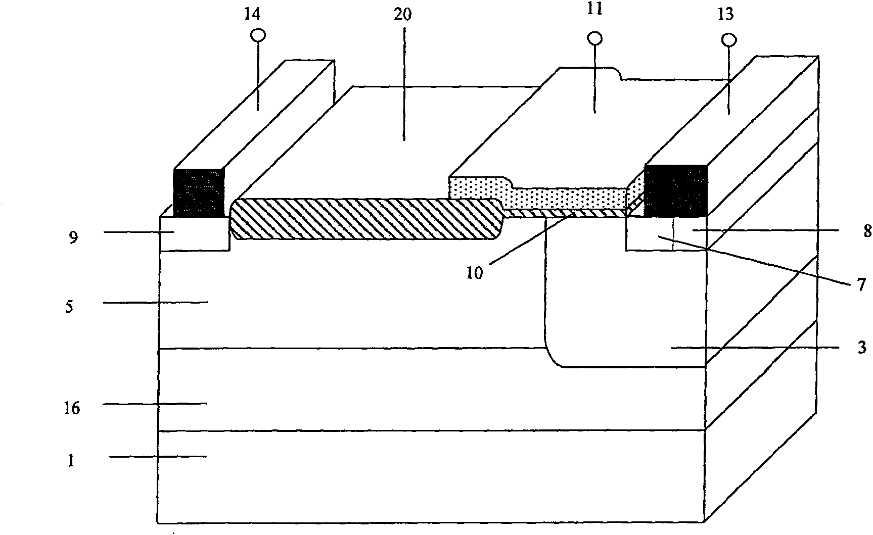 Thin film SOI thick grid oxygen power device with grid field plate