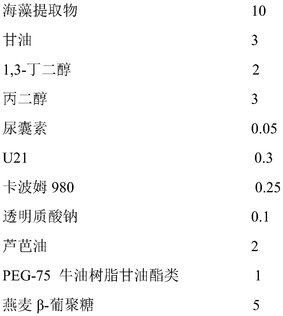 Seaweed moisturizing and repairing gel and preparation method thereof