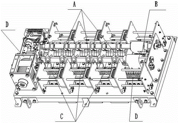 Double-power-supply automatic change-over switch structure with neutral line overlapping function