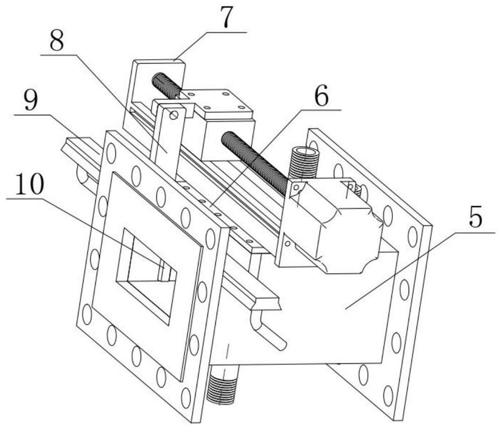 Displacement temperature measuring device suitable for high-temperature and high-pressure rectangular test piece