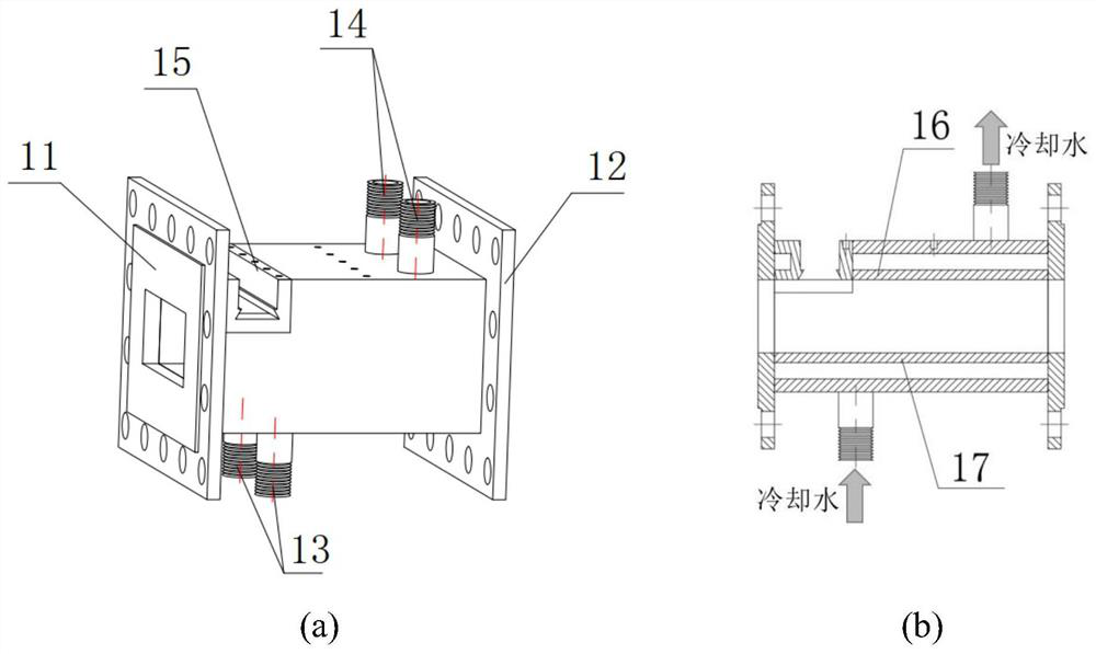 Displacement temperature measuring device suitable for high-temperature and high-pressure rectangular test piece