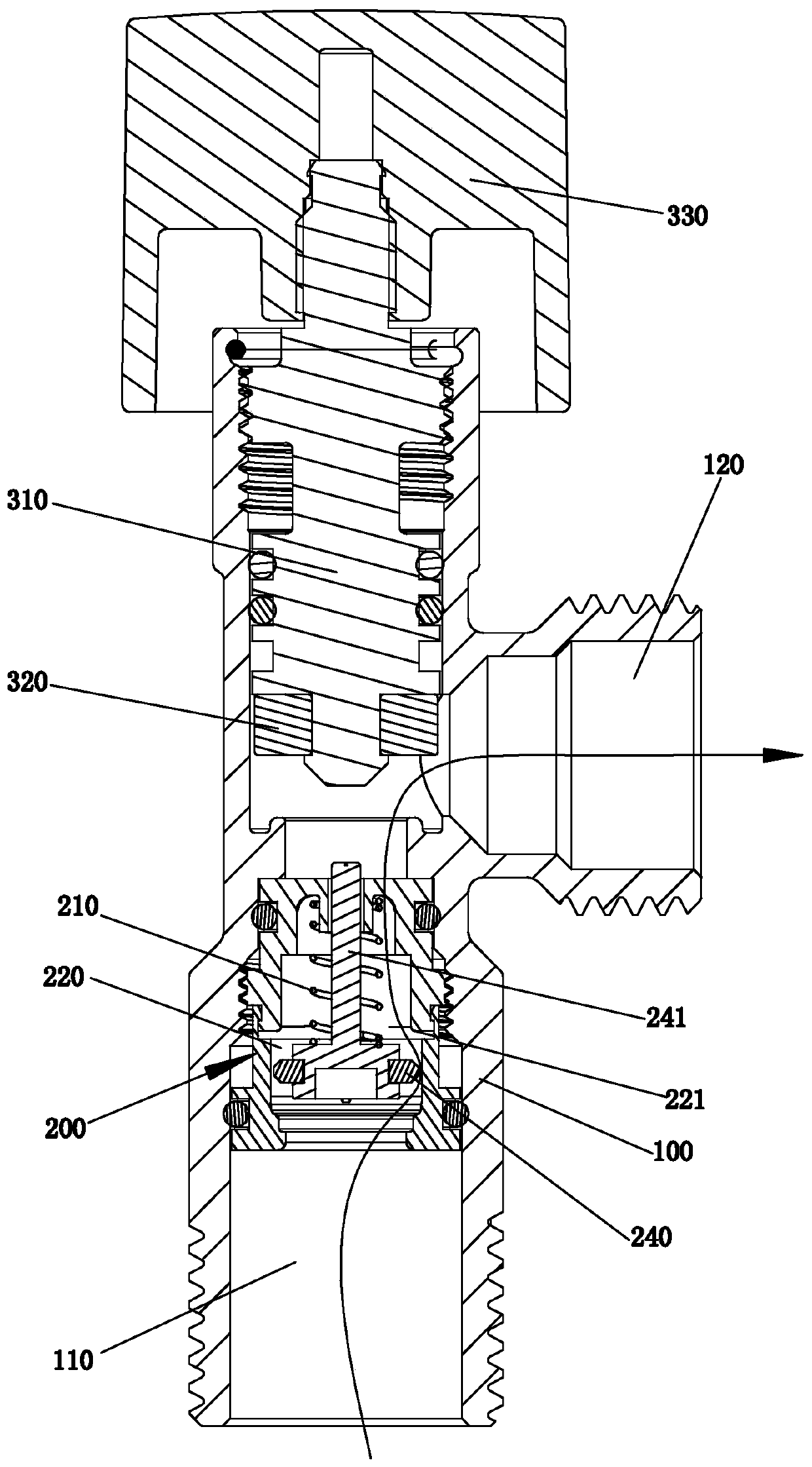 Anti-explosion angle valve capable of resetting quickly and working method