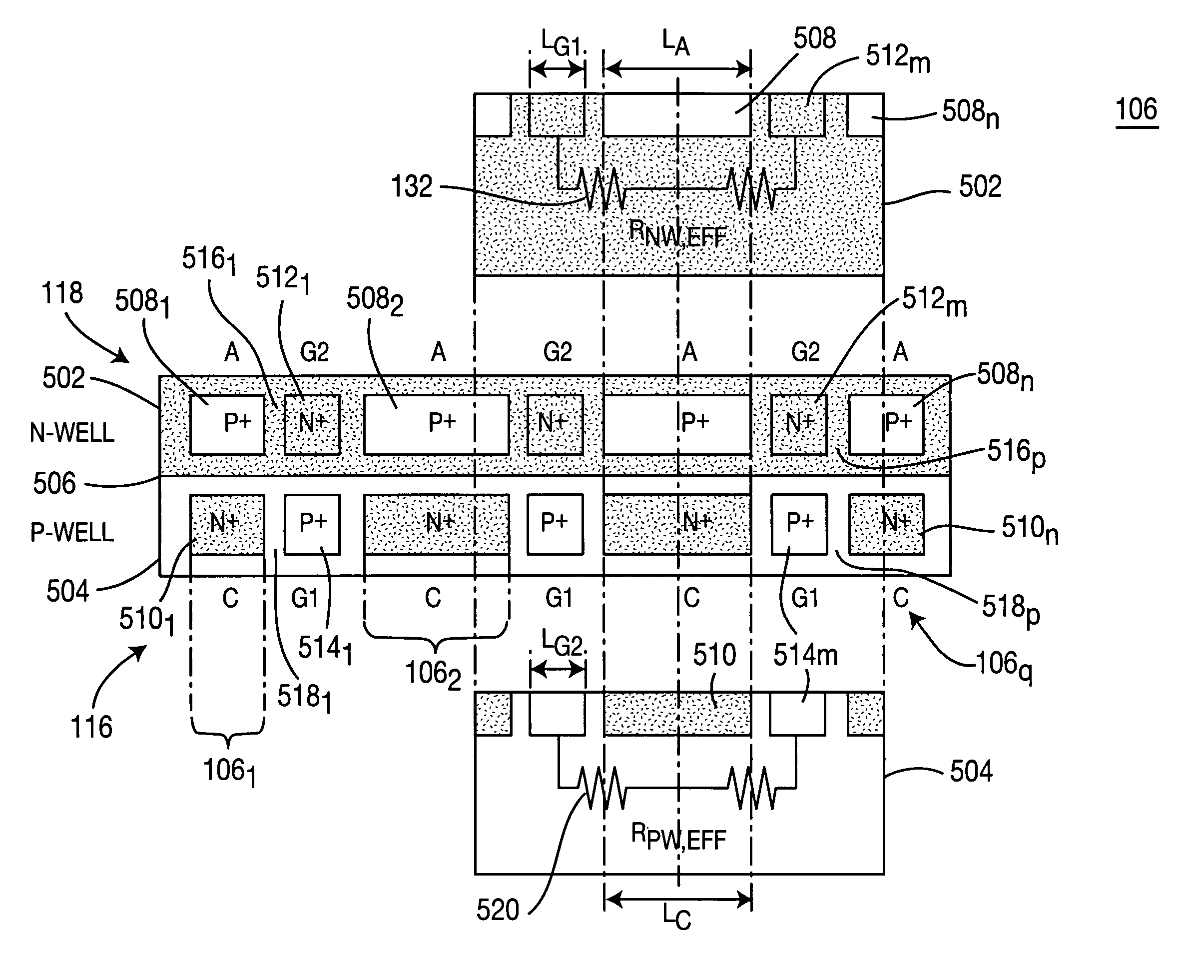 Electrostatic discharge protection structures having high holding current for latch-up immunity