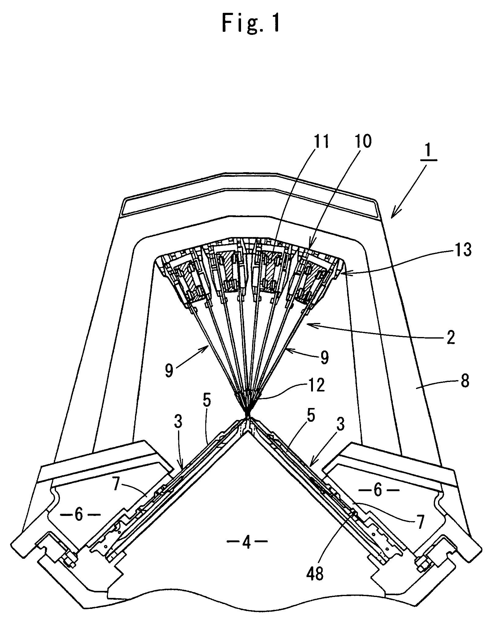 Yarn feeder of yarn feeding device for weft knitting machine