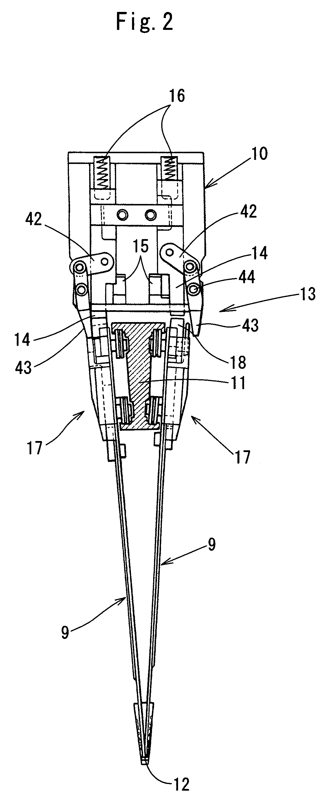 Yarn feeder of yarn feeding device for weft knitting machine