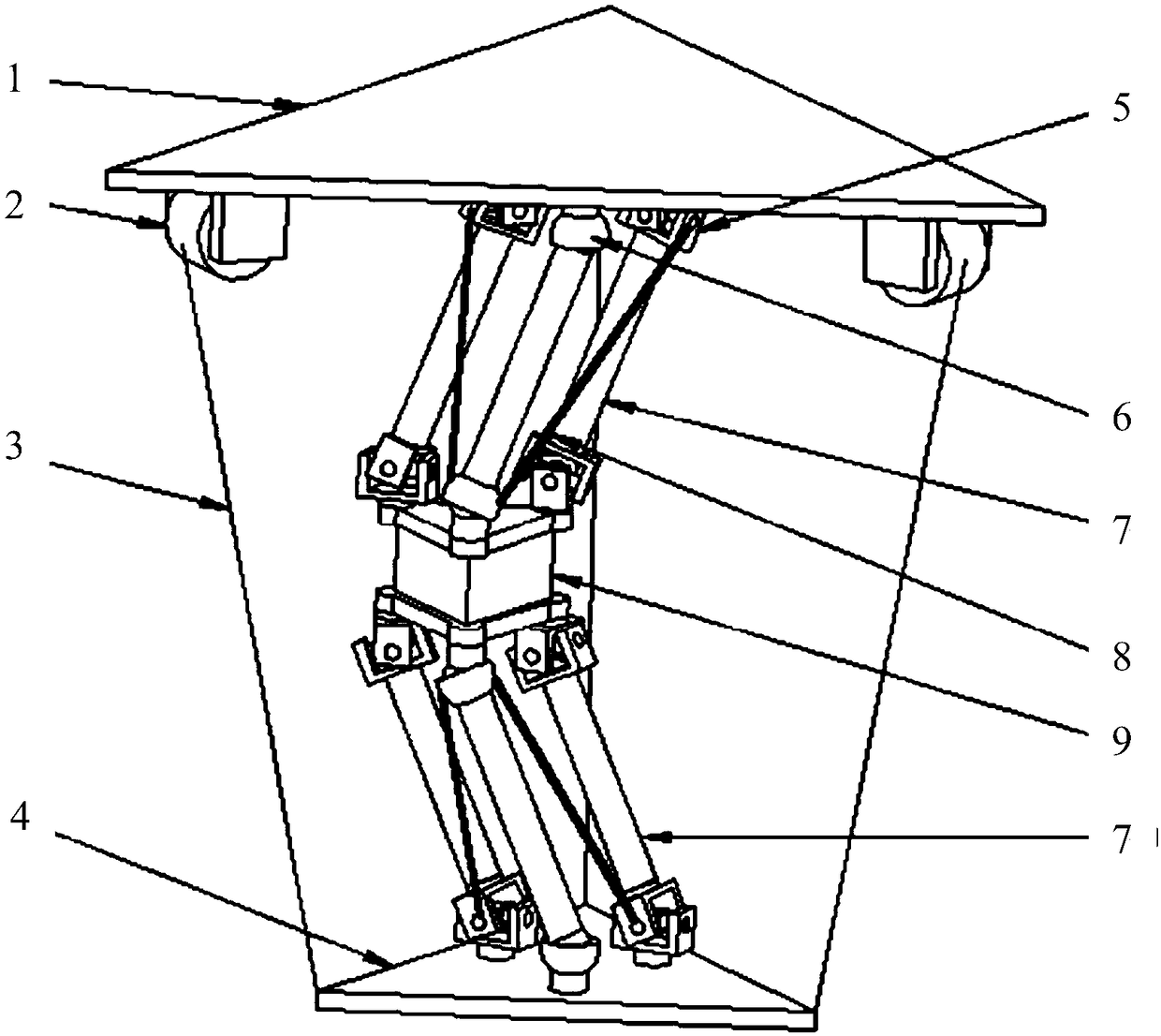 A cable parallel device based on translational restraint structure