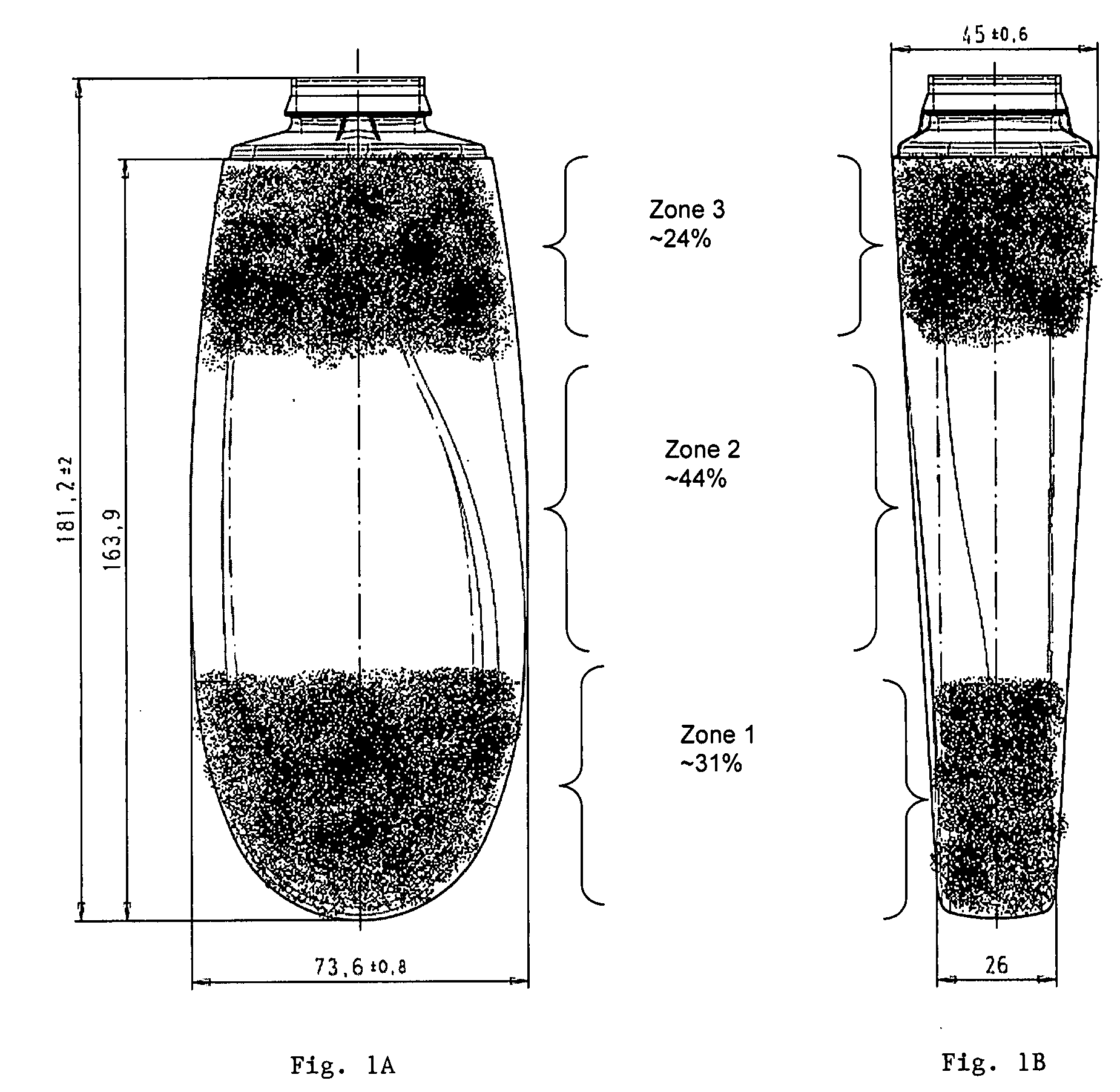 Personal care article for sequentially dispensing compositions with variable concentrations of partitioned benefit or suspended benefit agents