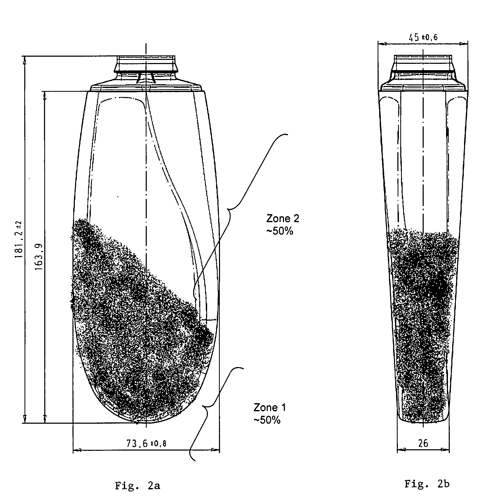 Personal care article for sequentially dispensing compositions with variable concentrations of partitioned benefit or suspended benefit agents