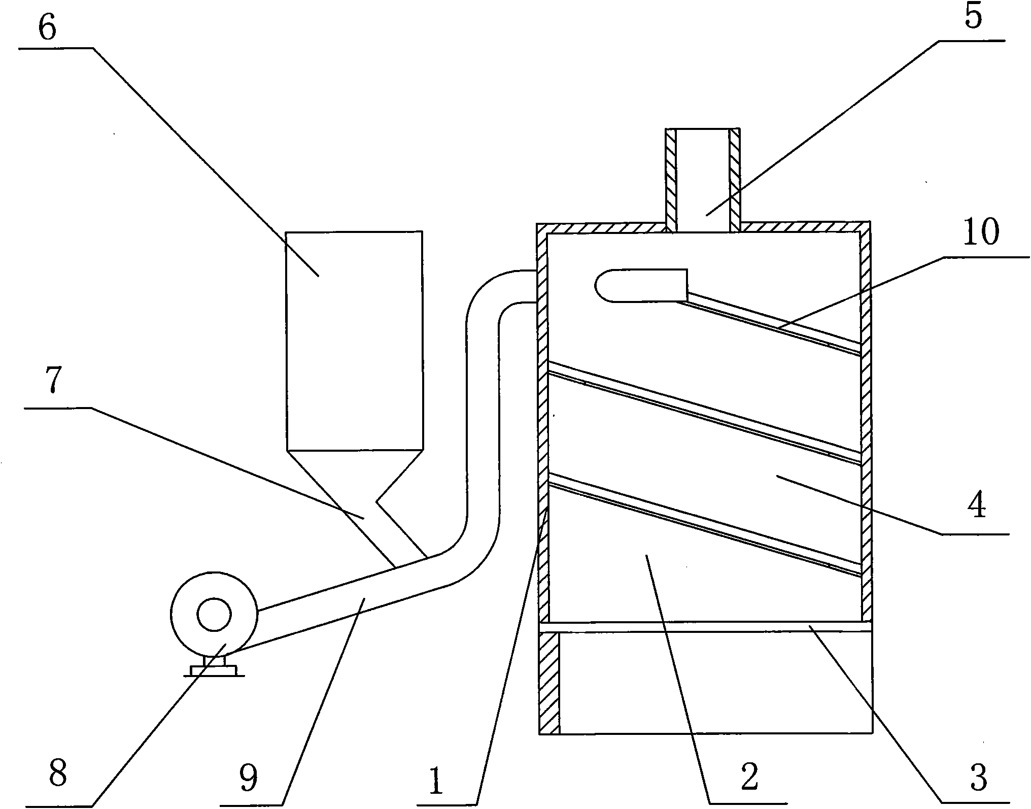 Straw fuel flying furnace