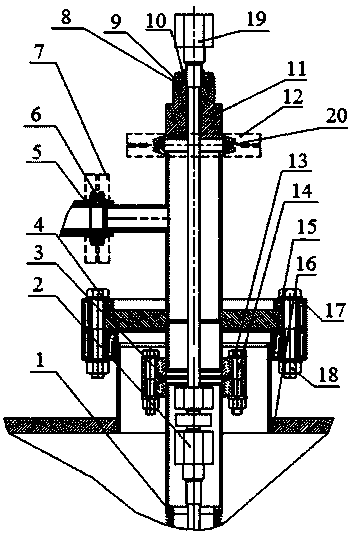 Connecting device for sealing ultrahigh vacuum high heat load optical element cooling water way