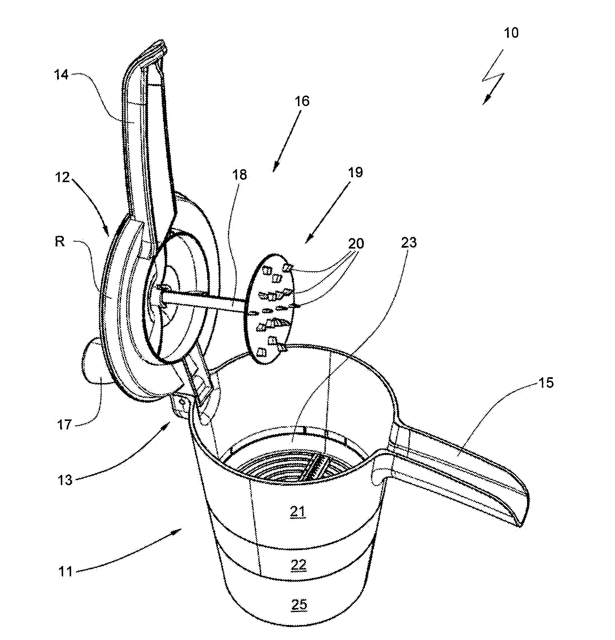 Device for Spiral Cutting Fruit and Hard Vegetables