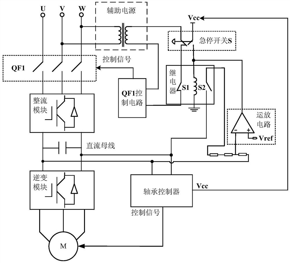 An emergency stop control device, a magnetic levitation system and an emergency stop control method thereof