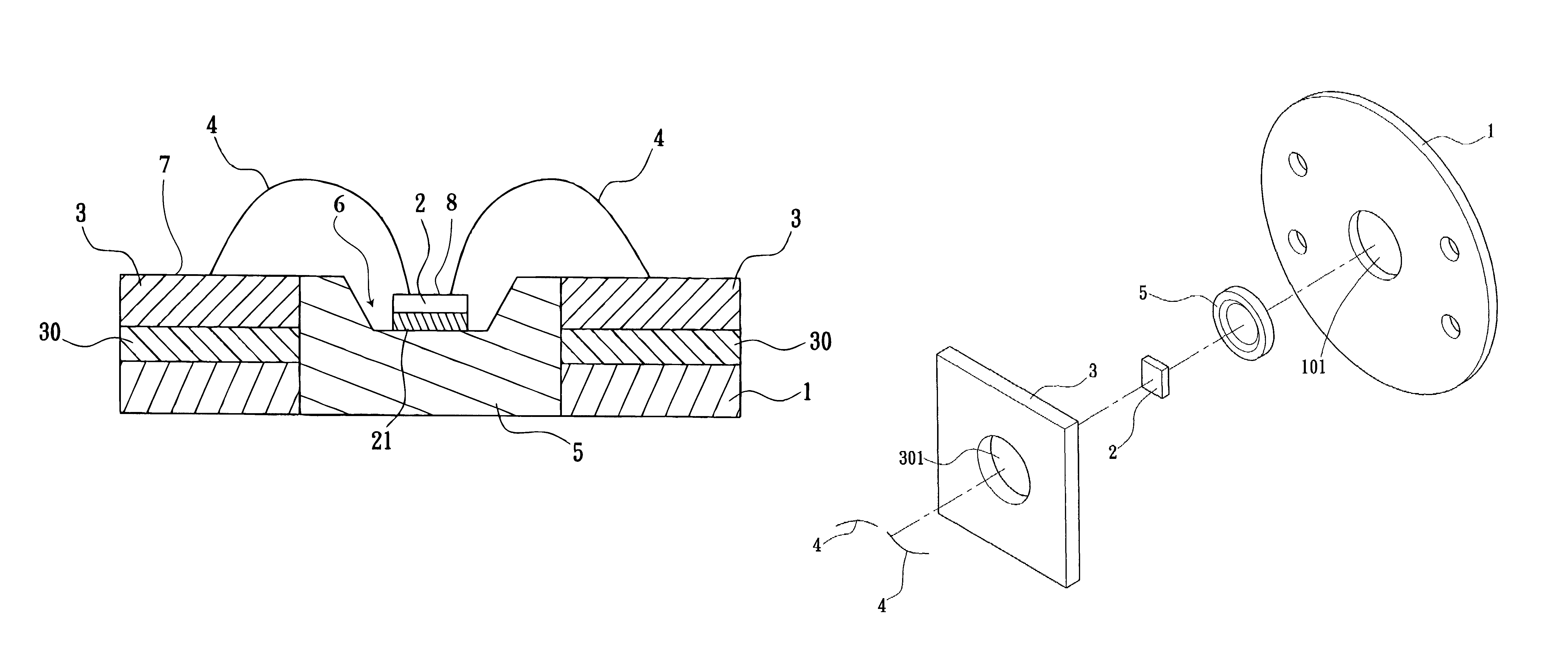 Light emitting module and process thereof