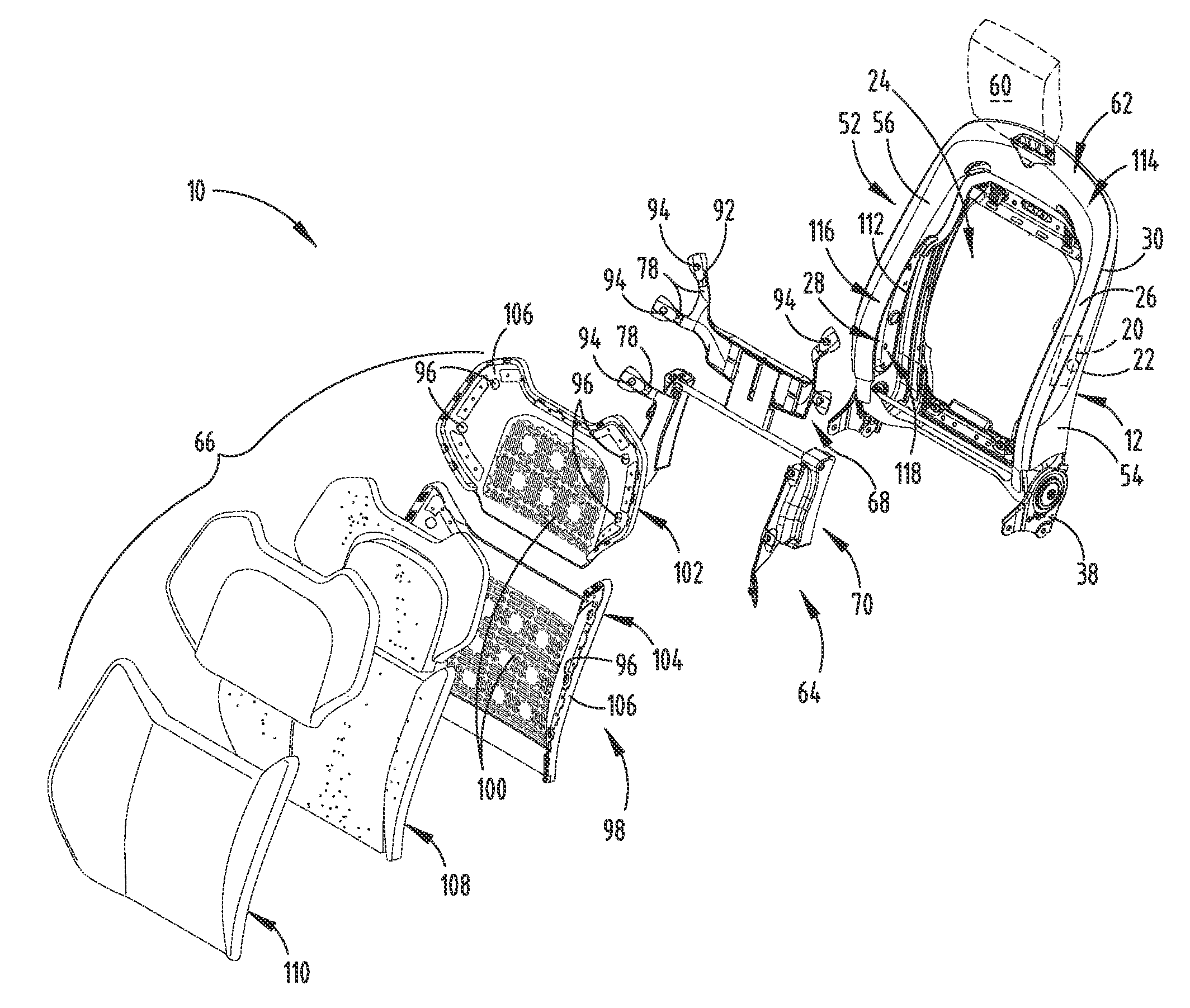 Vehicle seatback with side airbag deployment