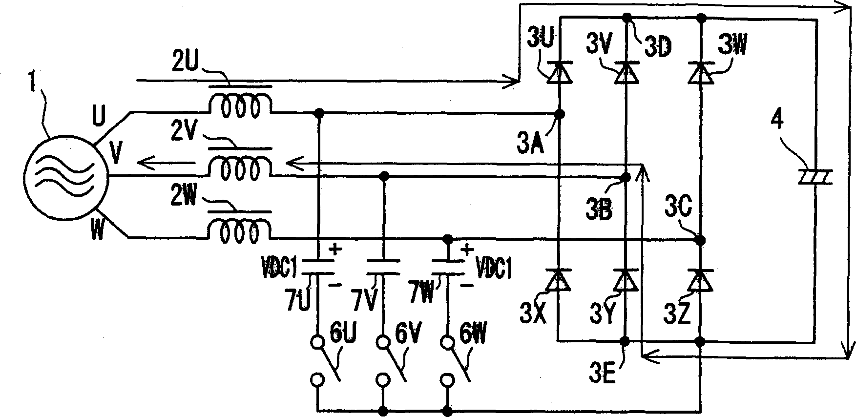 Direct current power supply apparatus and control method for the same, and a compressor drive apparatus