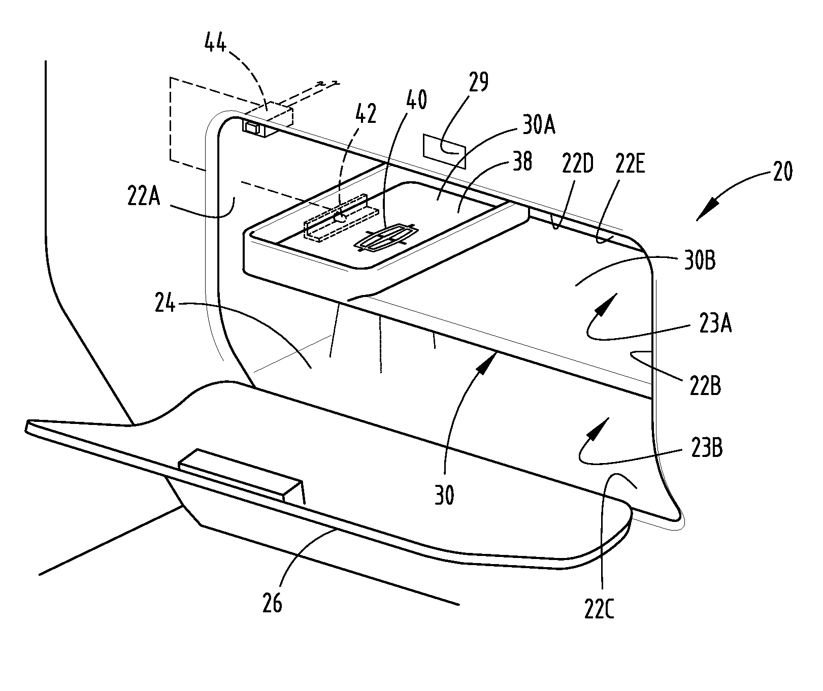 Illuminated shelf vehicle storage compartment