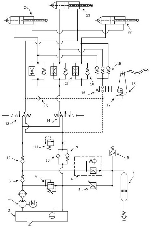 A hydraulic retractable landing gear mechanism