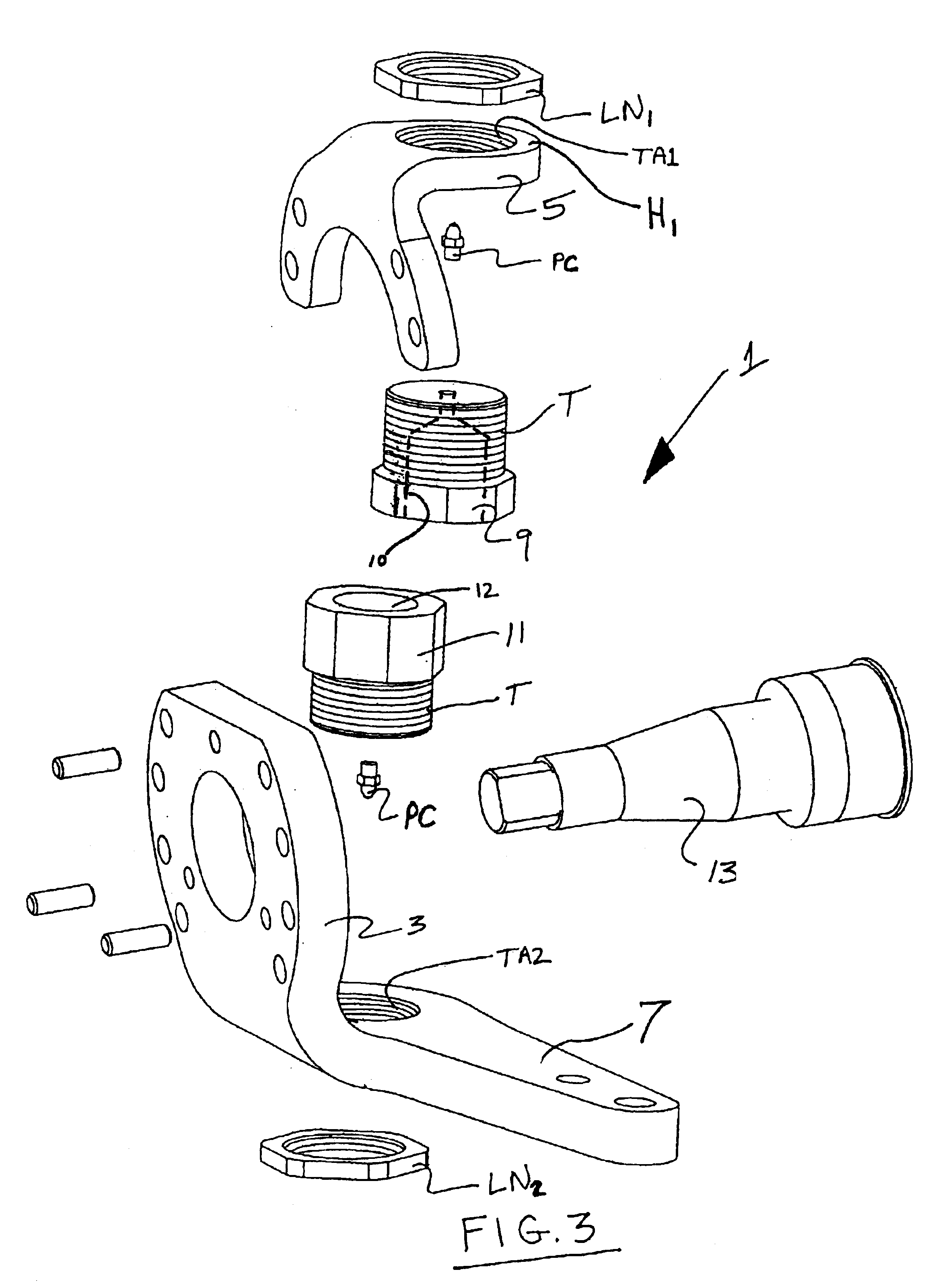 Steering knuckle and adjustable boss