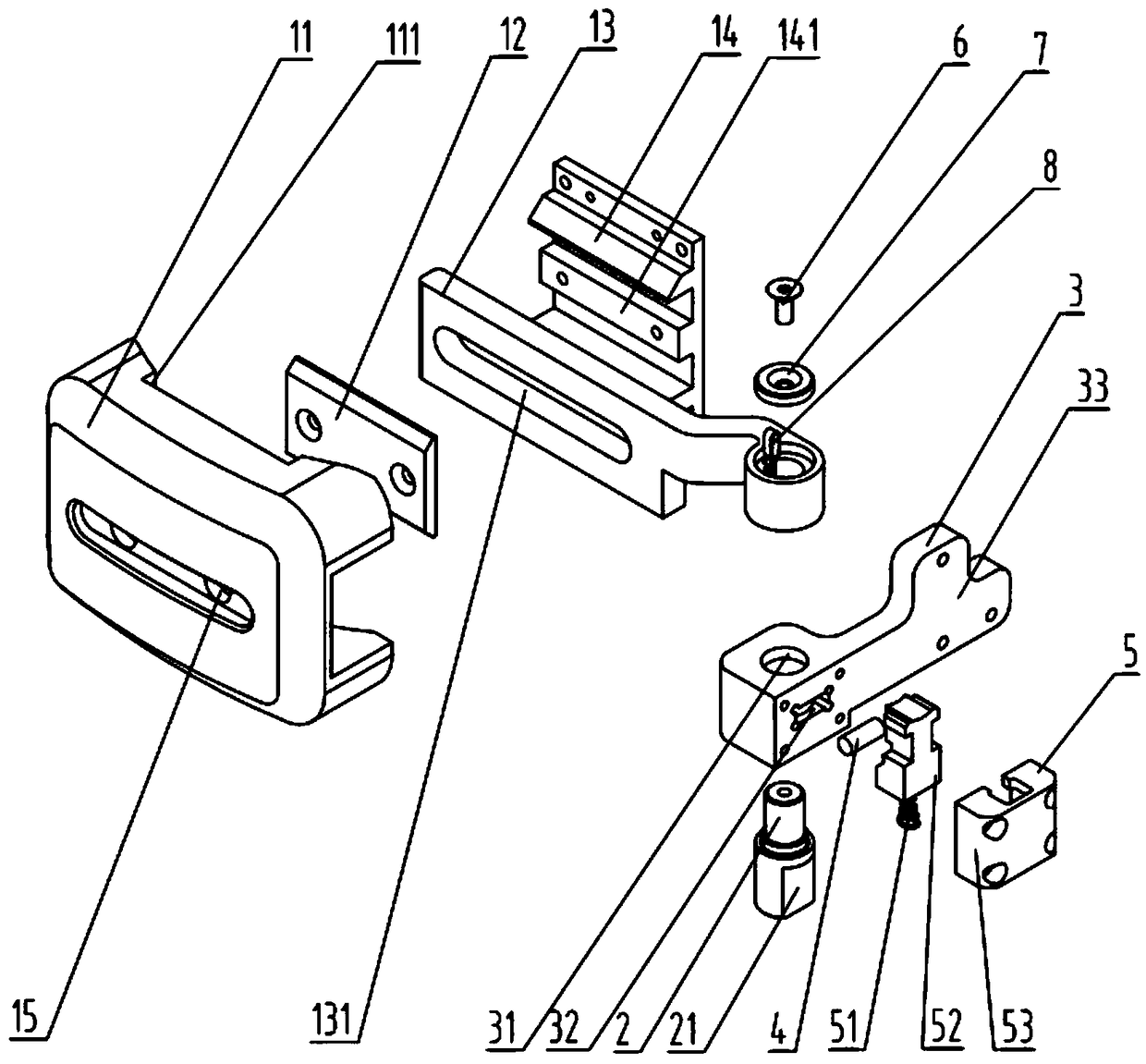 Baffle device achieving automatic locking