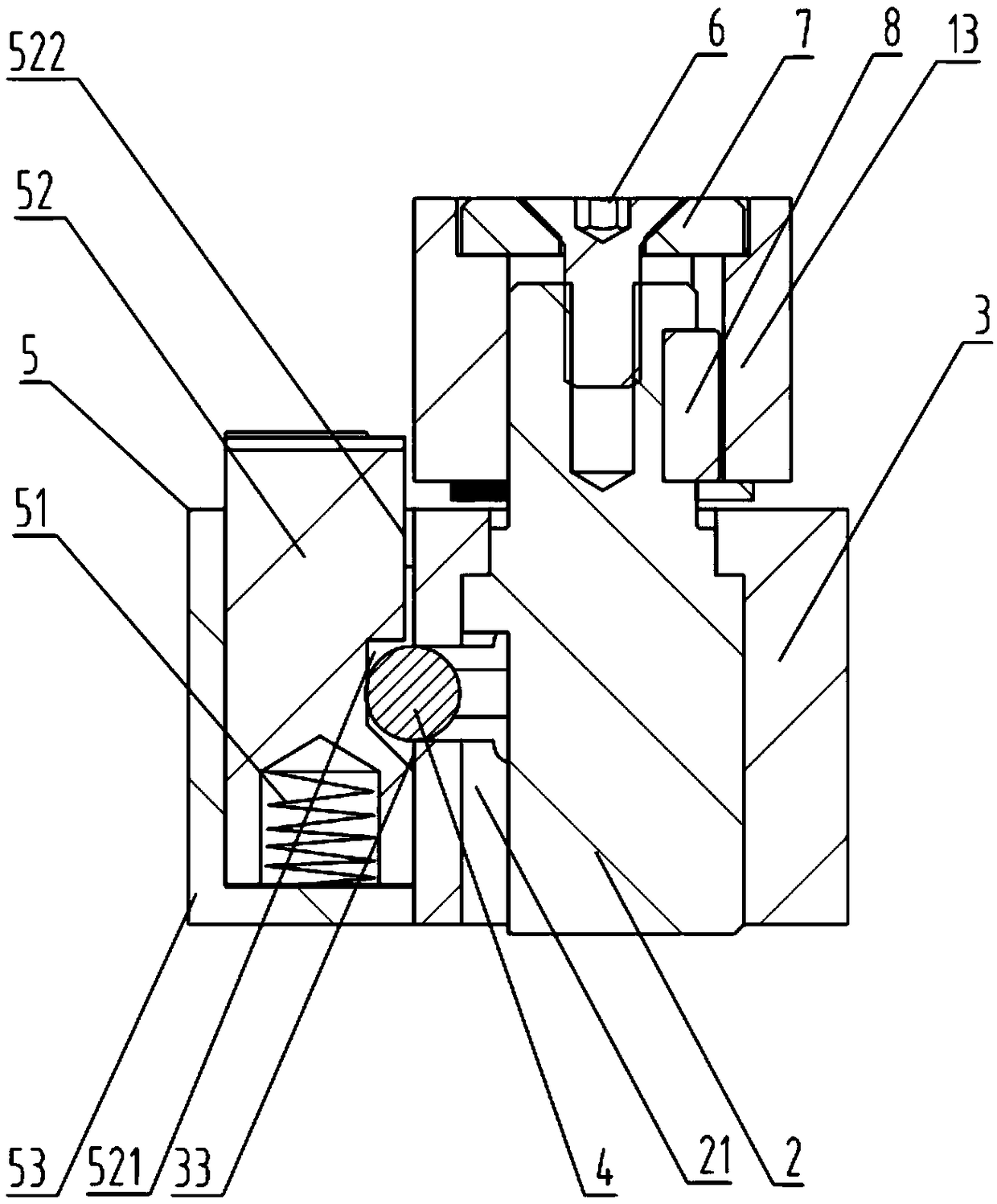 Baffle device achieving automatic locking