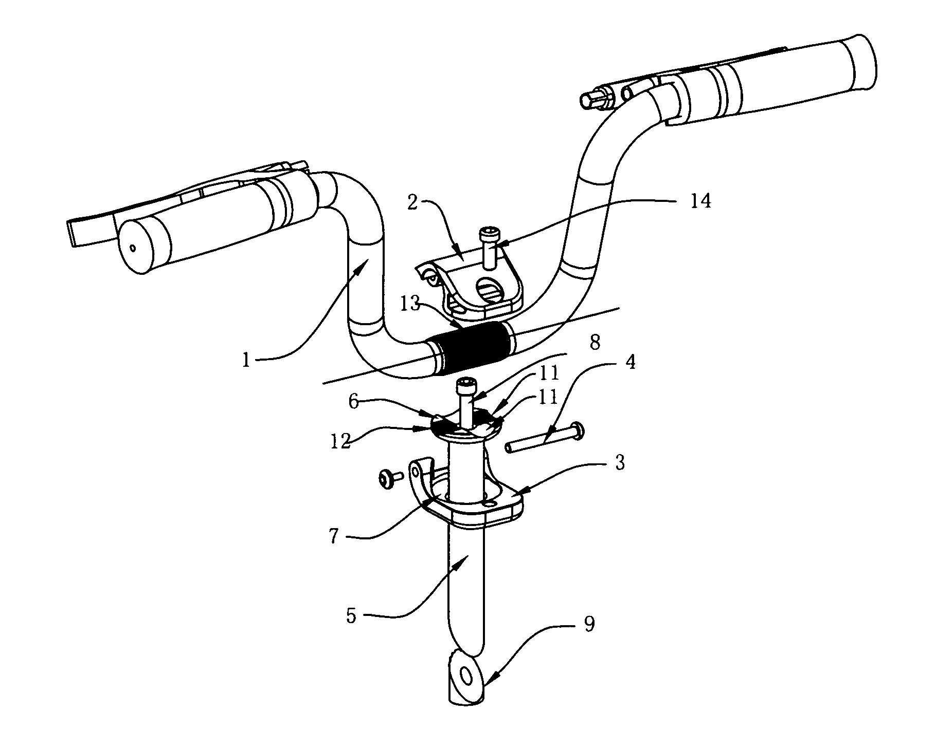 Adjusting mechanism for handle position of bicycle