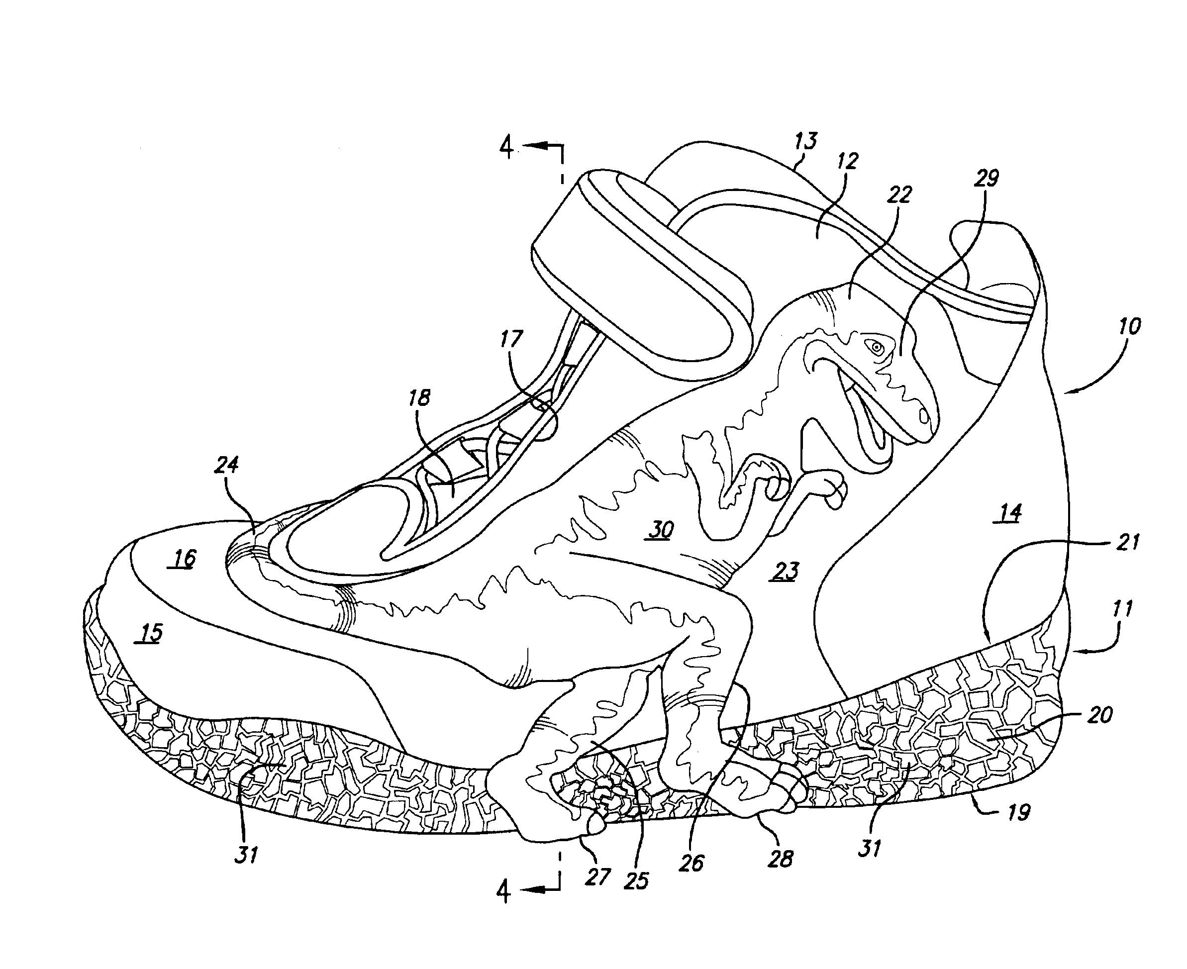 Footwear with surrounding ornamentation
