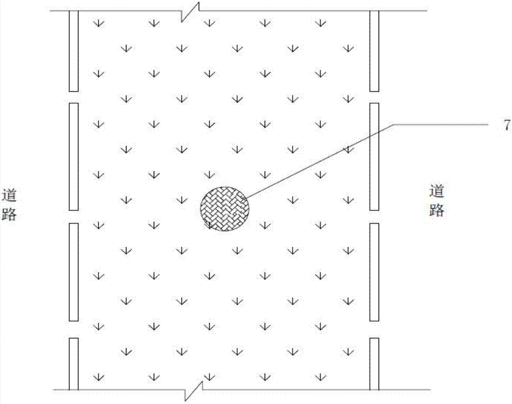 Soil improvement device applicable to grassed swale sponge urban infrastructure