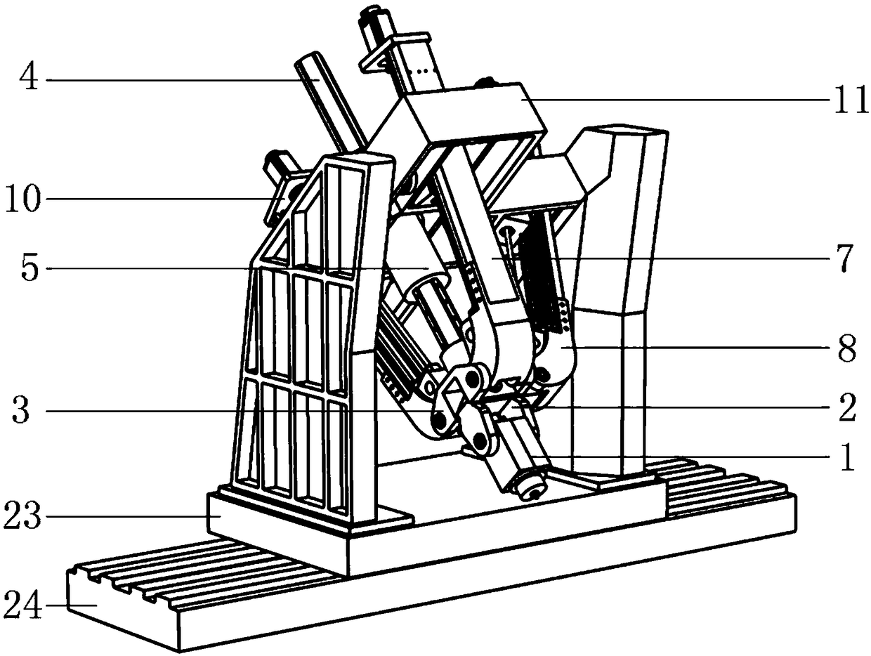 Hybrid robot based on four-branched-chain two-rotation and one-movement parallel mechanism