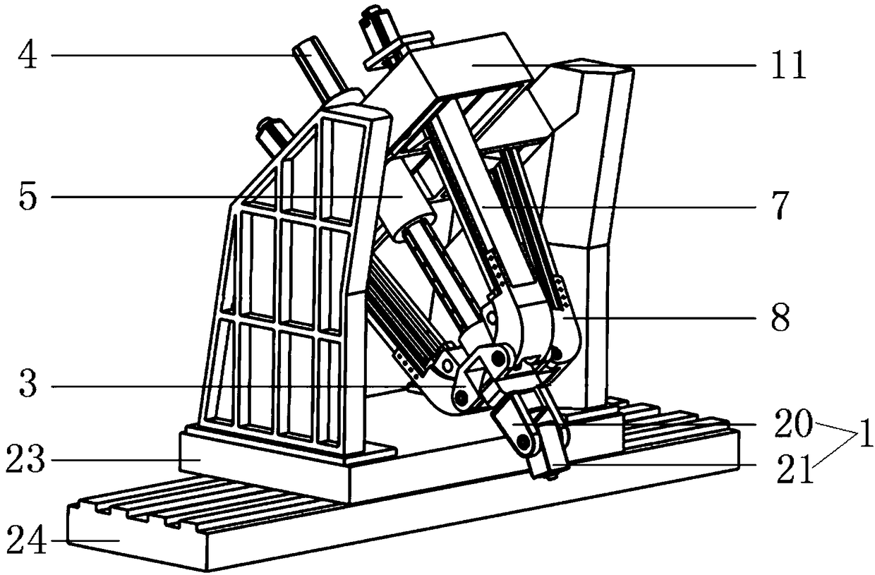 Hybrid robot based on four-branched-chain two-rotation and one-movement parallel mechanism