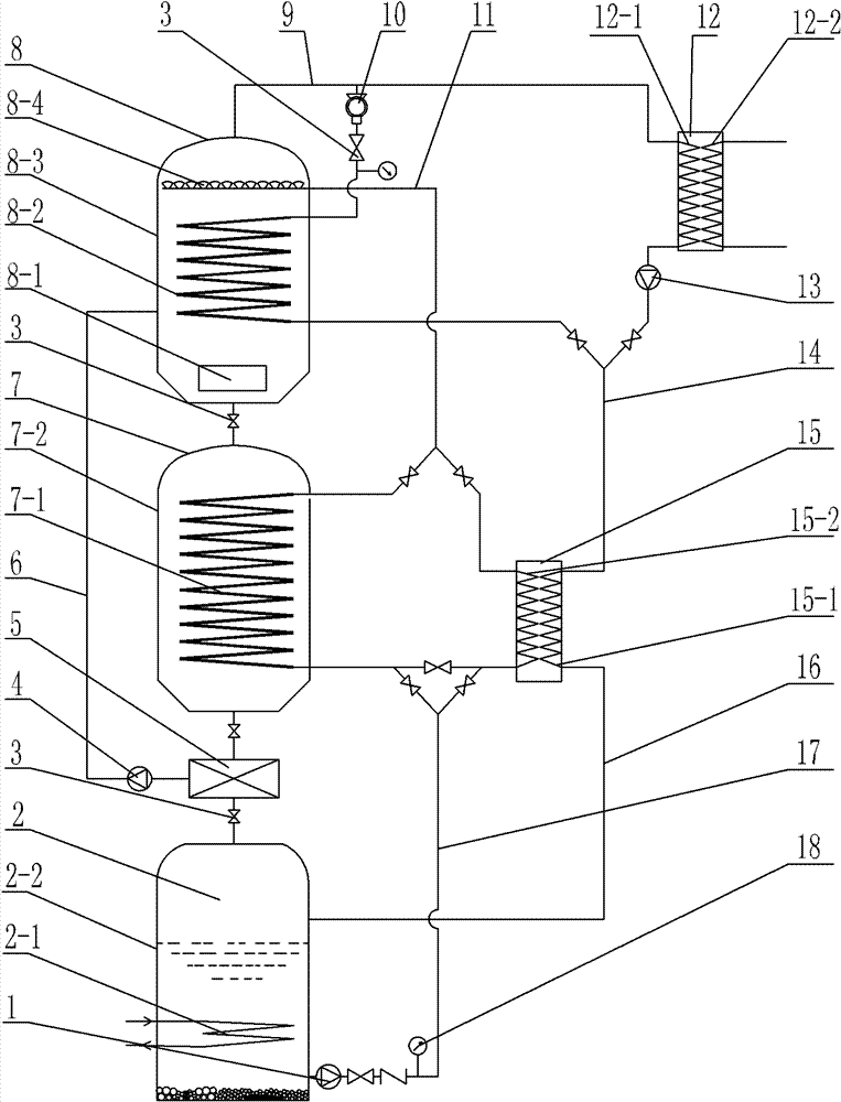 Dissolving heat absorption type chemical heat pump and heating or refrigerating method thereof