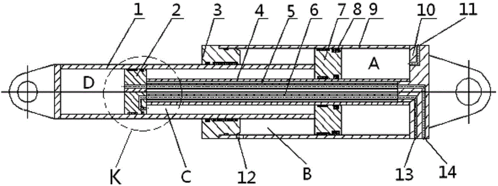 Variable-speed hydraulic cylinder