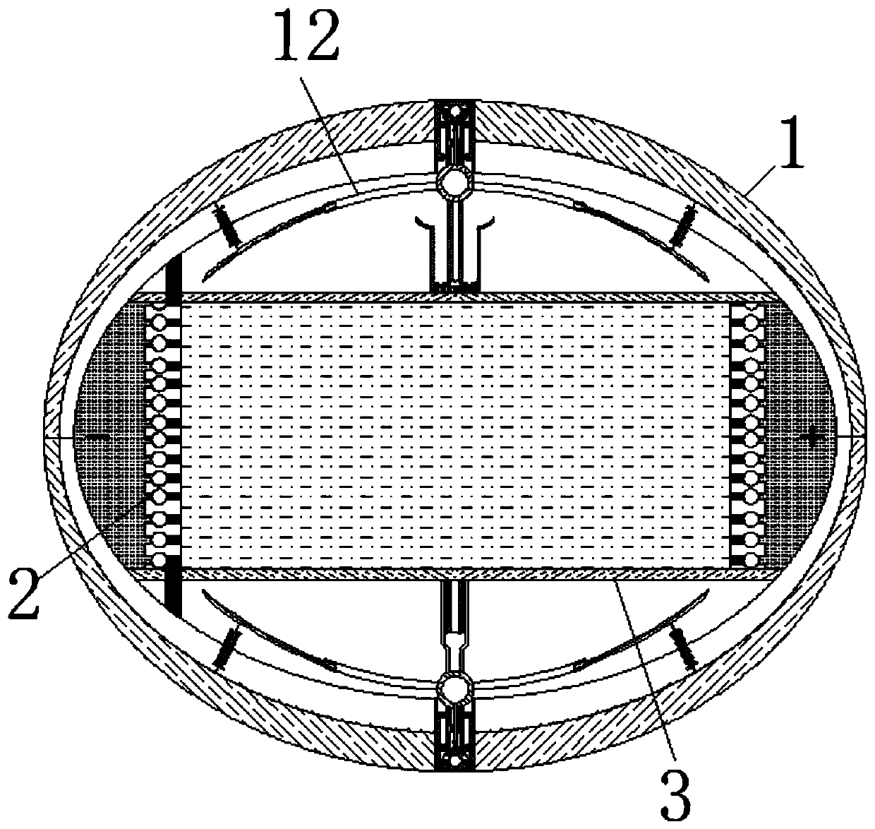 Device for treating production sewage by iron ion flocculation activity