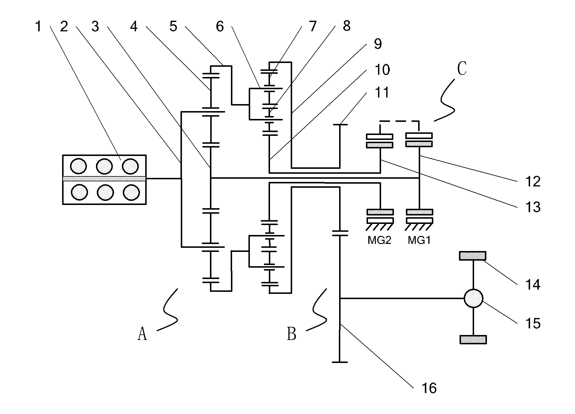 Electromechanical power coupling device for hybrid vehicle